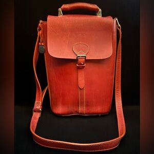 Dooney & Bourke Alto Red Leather Wine Traveler Bag